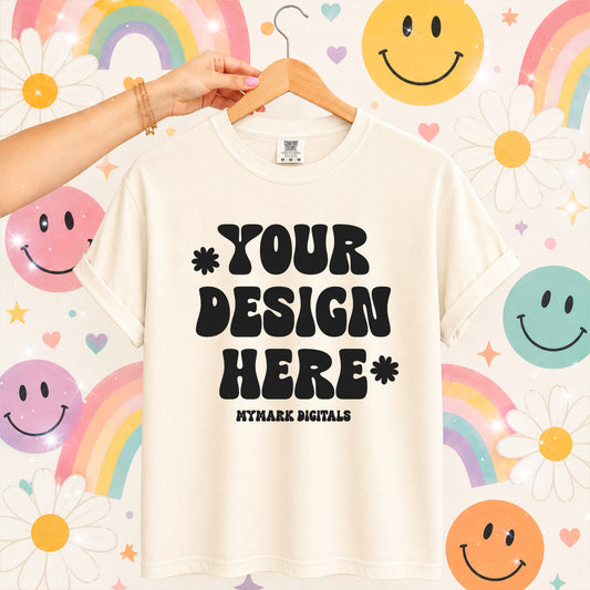 Comfort Colors 1717 Ivory Shirt Mockup | CC1717 | Trendy Mockup | Summer Mockup