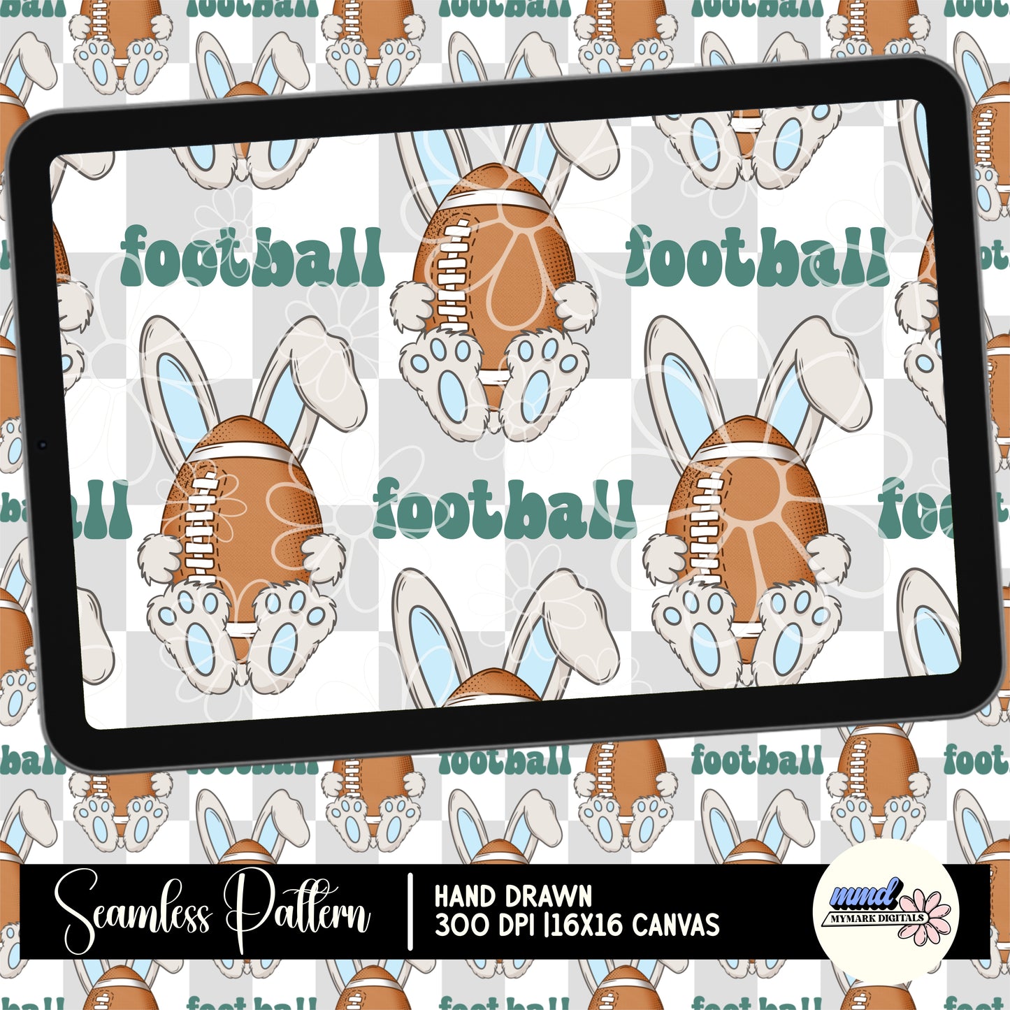 Sport Bunny Seamless | MULTIPLE SPORT OPTIONS | Repeating Pattern | FDD