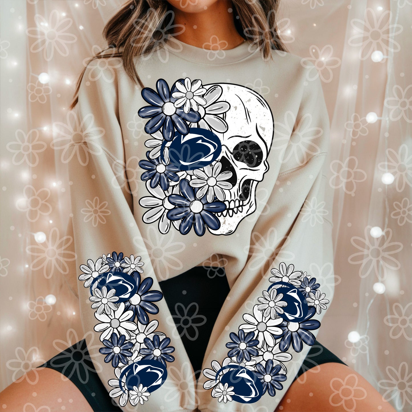 COLLEGE SERIES - Skull Half Floral