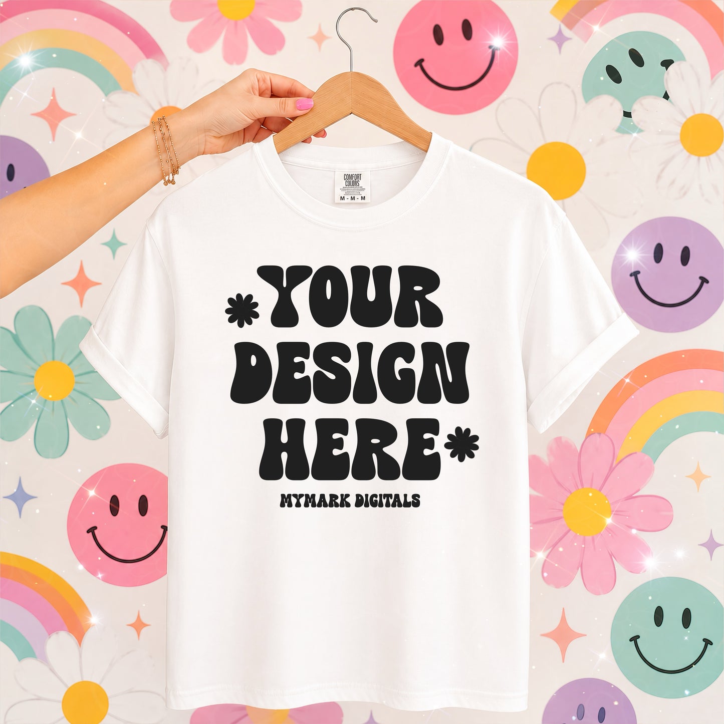 Comfort Colors 1717 White Shirt Mockup | CC1717 | Trendy Mockup | Summer Mockup