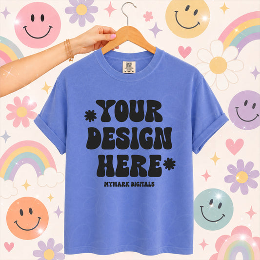 Comfort Colors 1717 Flo Blue Shirt Mockup | CC1717 | Trendy Mockup | Summer Mockup