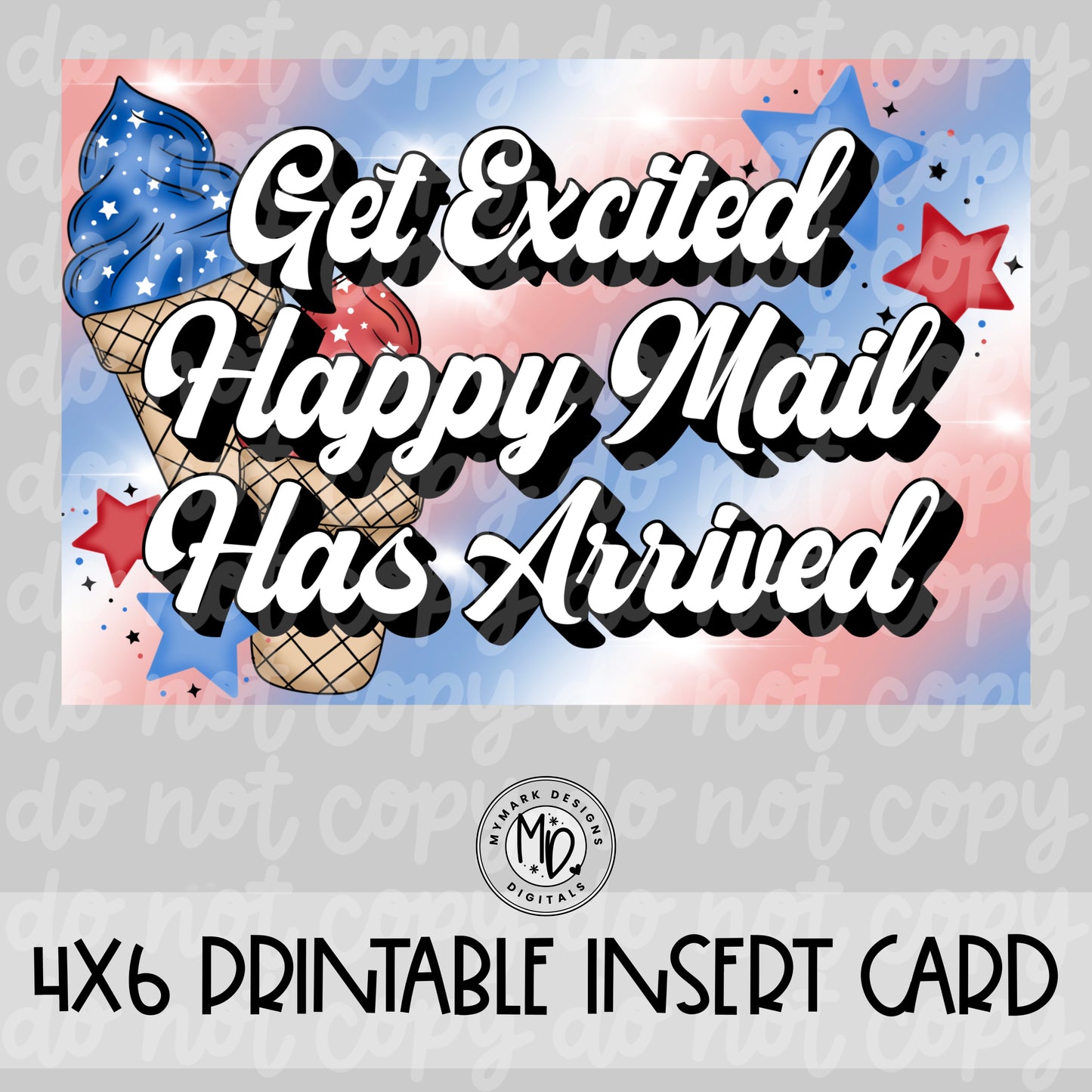 Get Excited : Insert Card Design: 4x6 : PNG