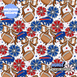 Buffalo Football Floral Seamless | Repeating Pattern