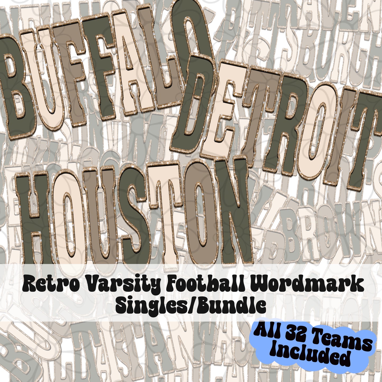 *MULTIPLE TEAMS/SINGLES/BUNDLE* Football Retro Varsity Wordmark |July 2026
