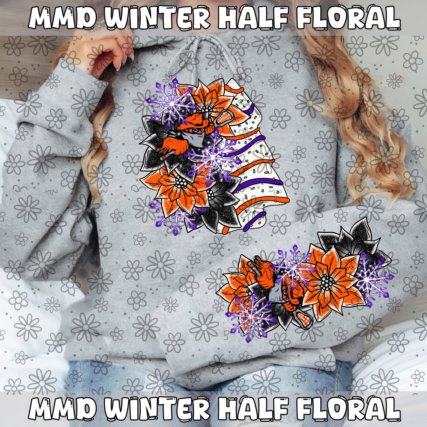 Winter Half Floral | Multiple Options | PNG