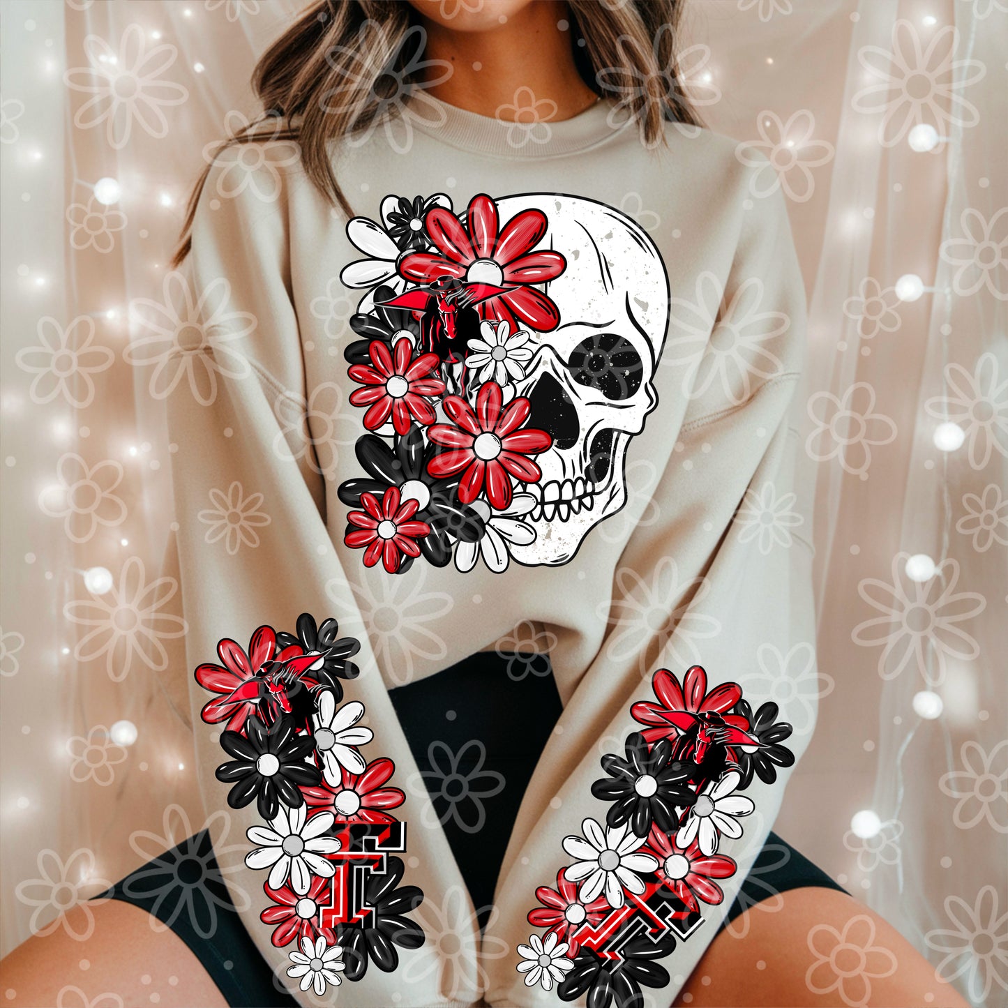 COLLEGE SERIES - Skull Half Floral
