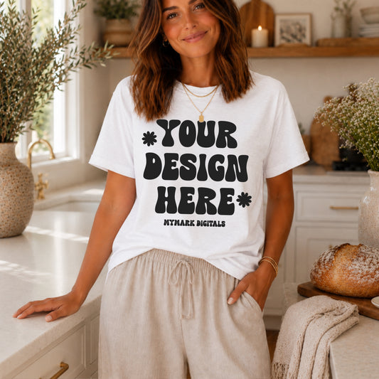 Gildan 5000 White Shirt Mockup | Trendy Mockup | Sourdough Mockup