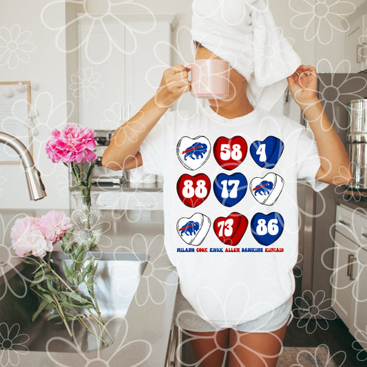 Conversation Hearts Buffalo Players | PNG