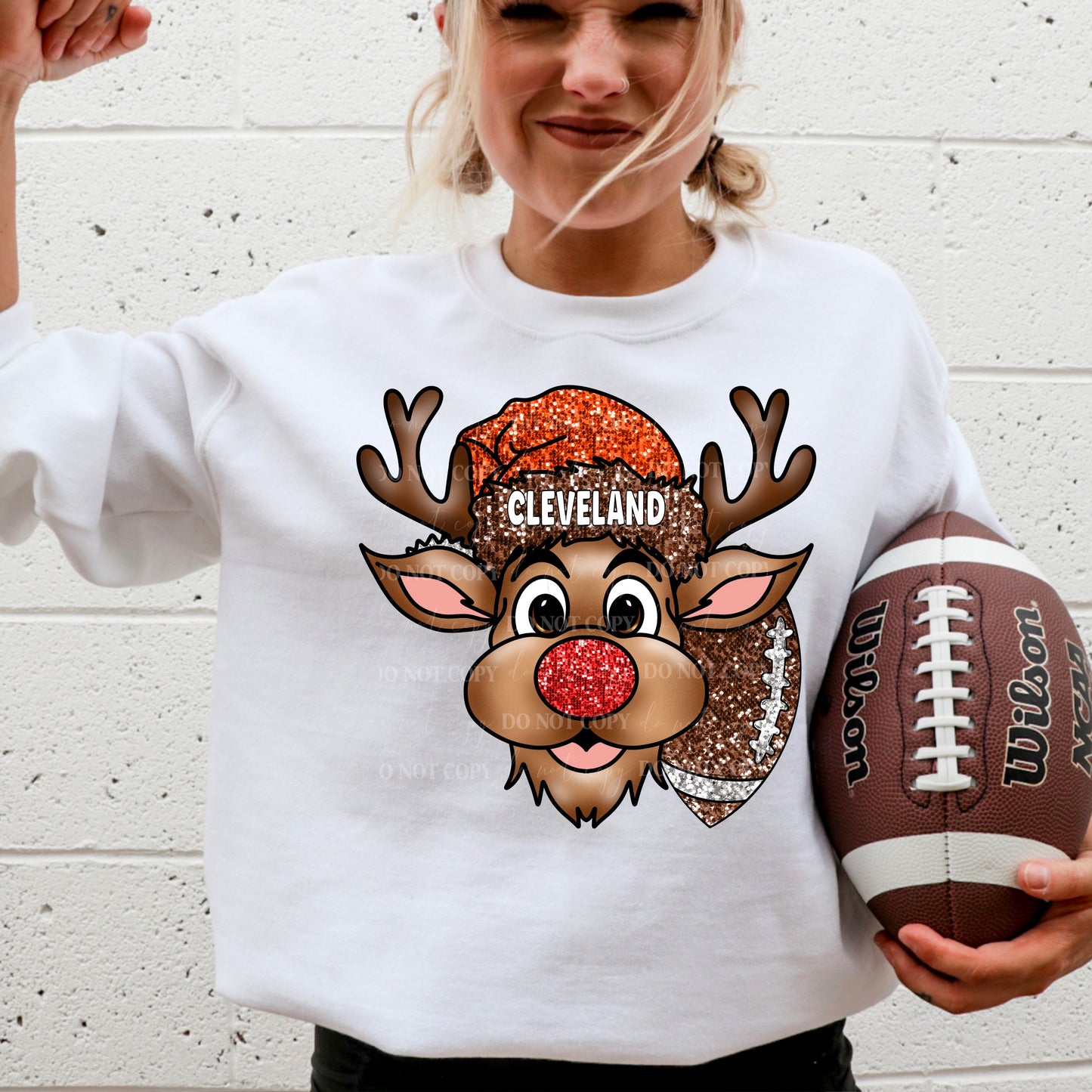 Cleveland : Christmas Reindeer : Plain & Faux Sequin Included : PNG