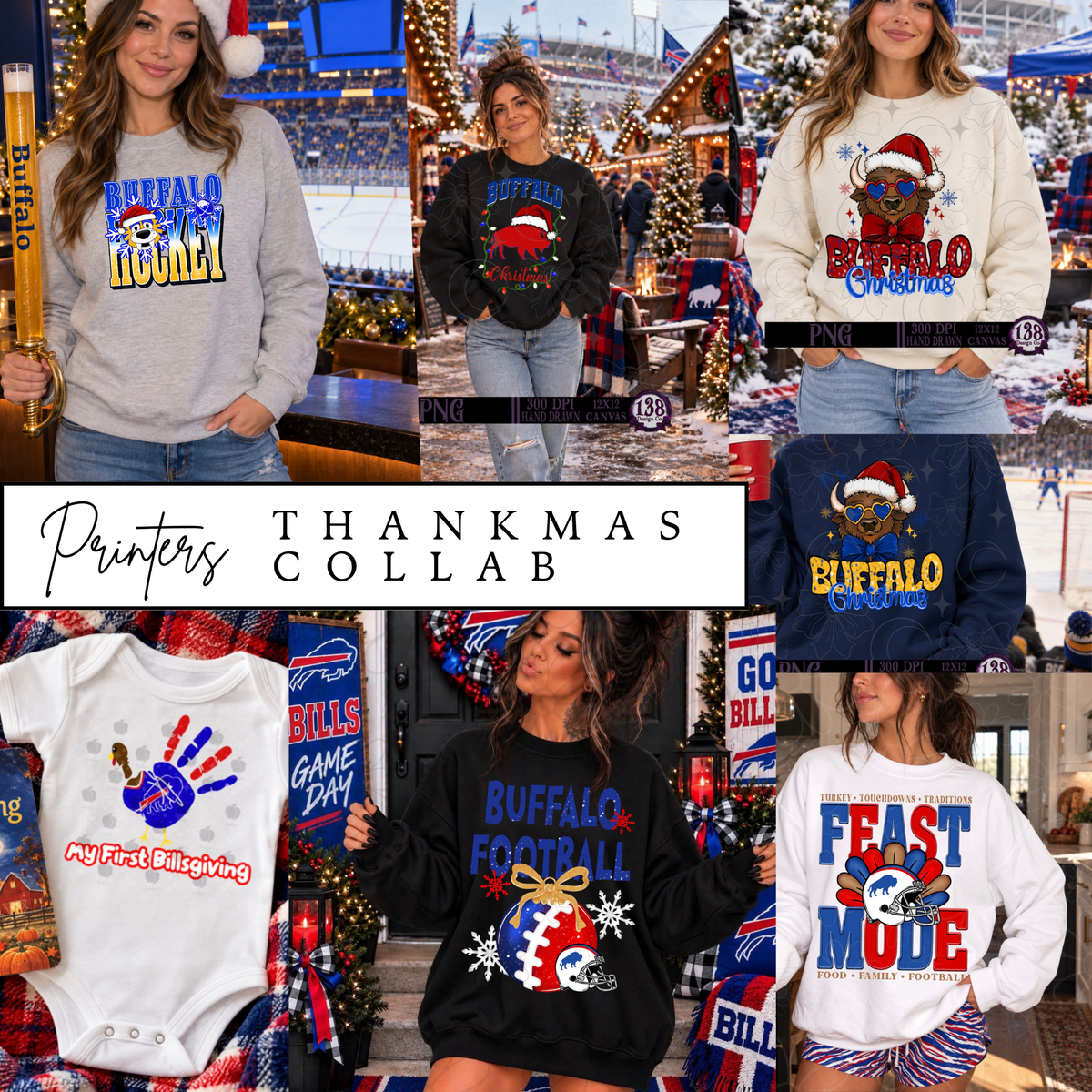 Buffalo Thankmas Printers Collab | 3 designers | ⭐️ PRINTERS ONLY ⭐️