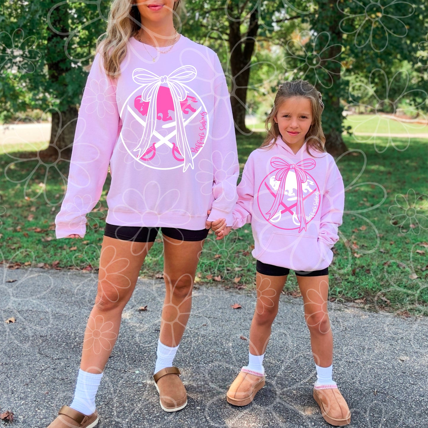 Girly Pink Bow Buffalo Hockey | PNG | multiple colorways