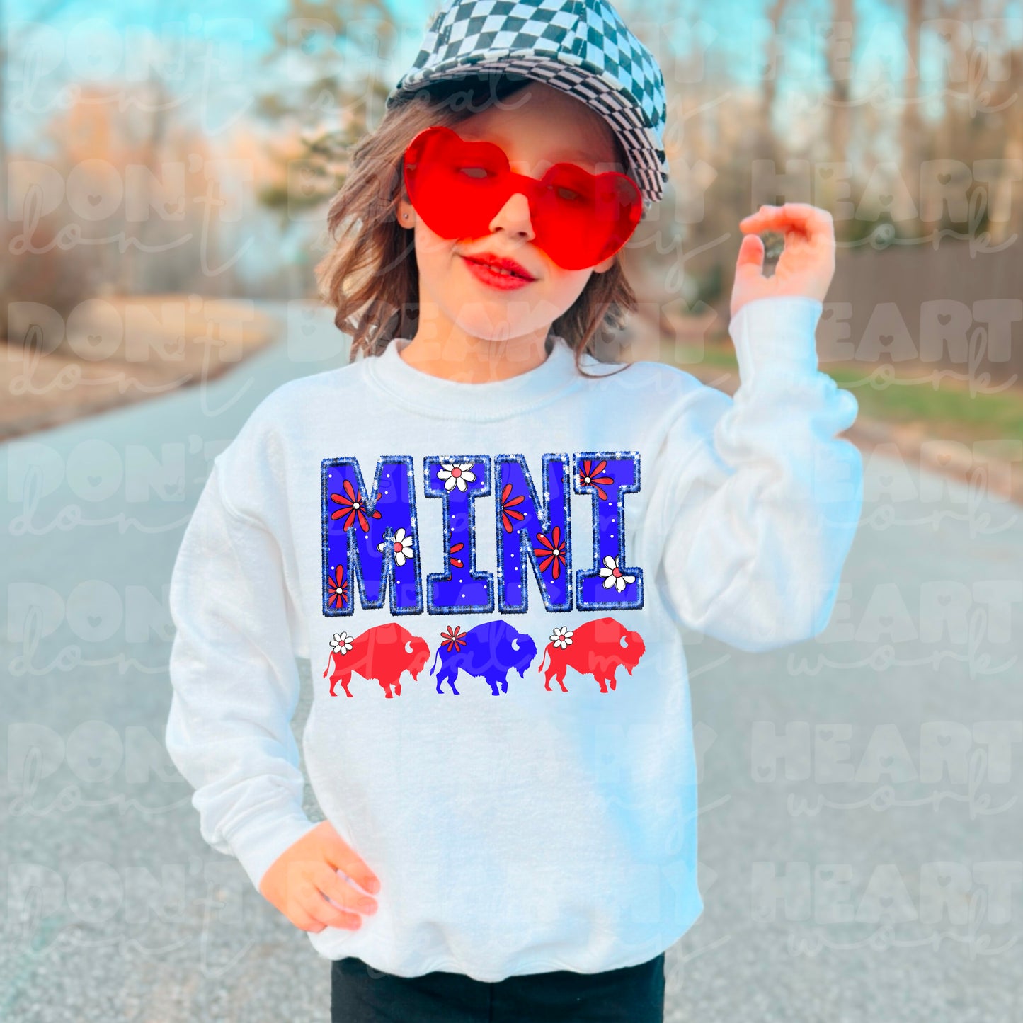 MINI  : Buffalos : Springy Red & Blue  : PNG