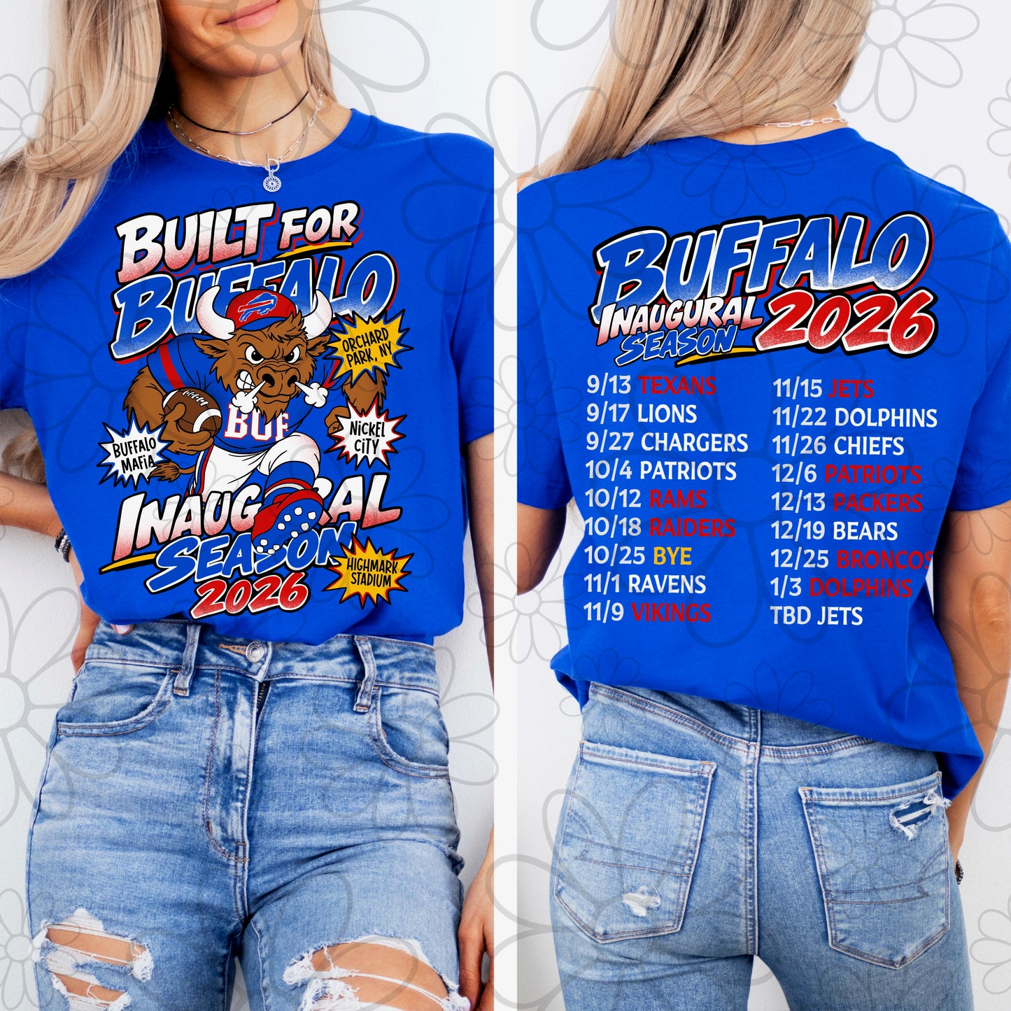 SEMI EXCLUSIVE - NO PRINTERS -| Built For Buffalo Inaugural Schedule | FRONT & BACK | 4 PNGs