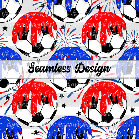 Patriotic Drip Soccer | Seamless Design | May 2025
