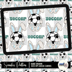 Sport Bunny Seamless | MULTIPLE SPORT OPTIONS | Repeating Pattern | FDD