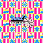 Sunshine Cherries Neon Seamless | Swim Safe | Repeating Pattern | February 26