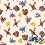 Softball Floral Seamless | Repeating Pattern
