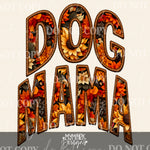 DOG MAMA | FALL FLORAL | Faux Embroidery : PNG