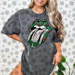 SEQUIN FOOTBALL TONGUE| Bundle Available | PNG | October 2023