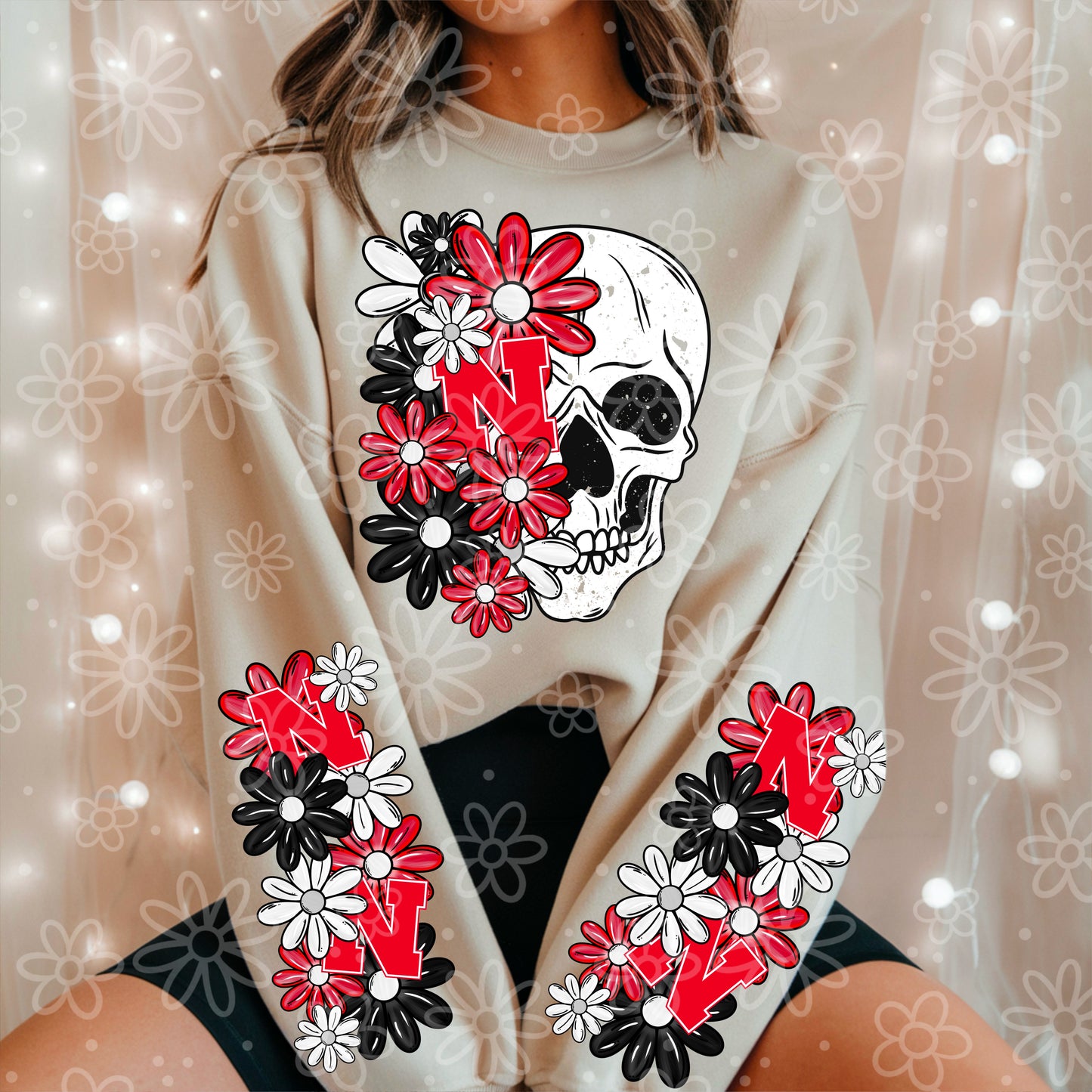 COLLEGE SERIES - Skull Half Floral