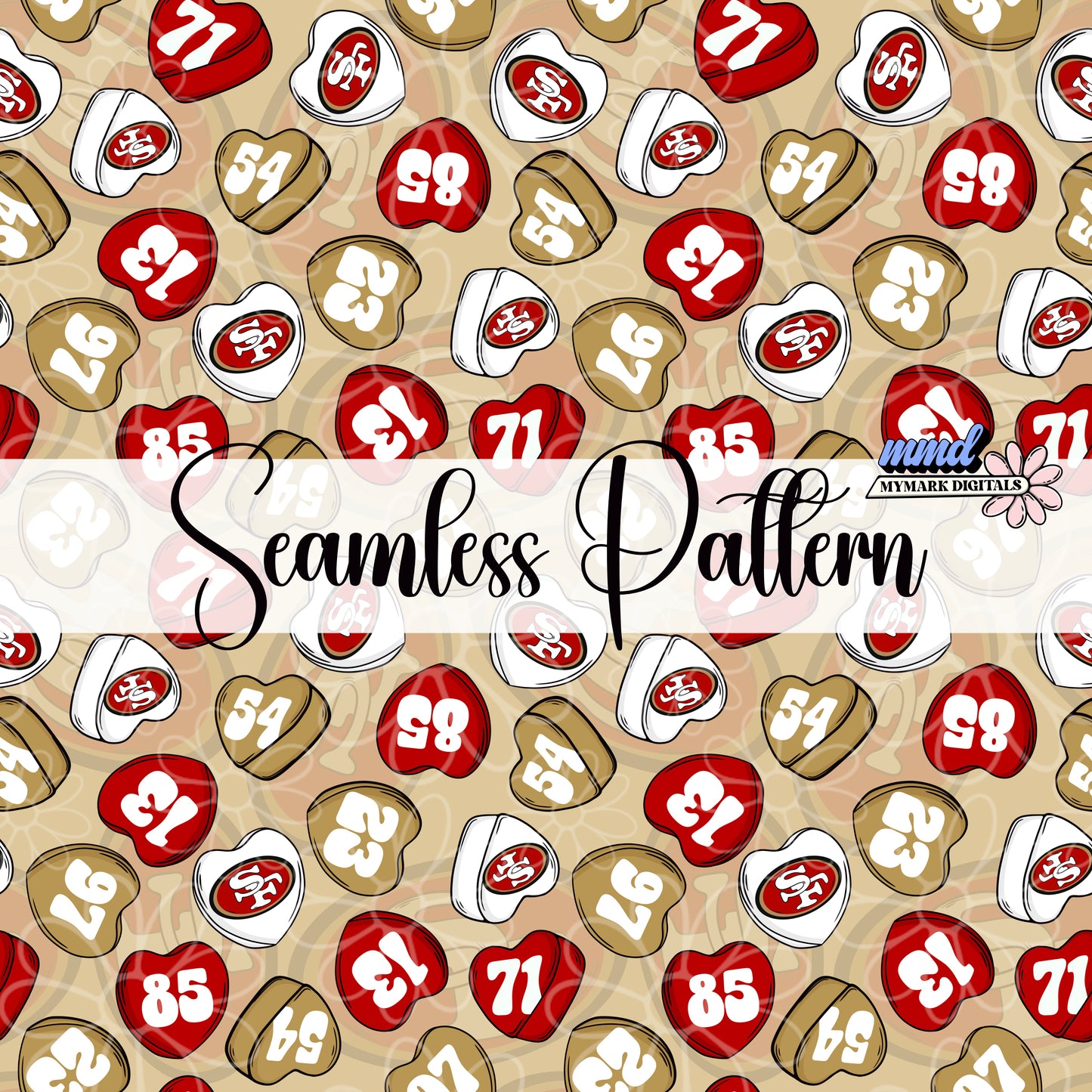 Conversation Heart Seamless | Multiple Options | PNG