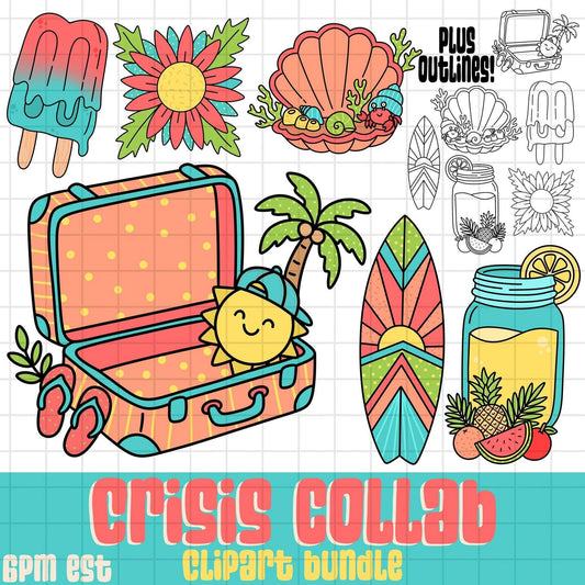 Crisis Crew Collab - SUMMER CLIPART Edition |  NBD x  MYMARK x Homewrecker  x RAAN x Copper Doodle (Copy)