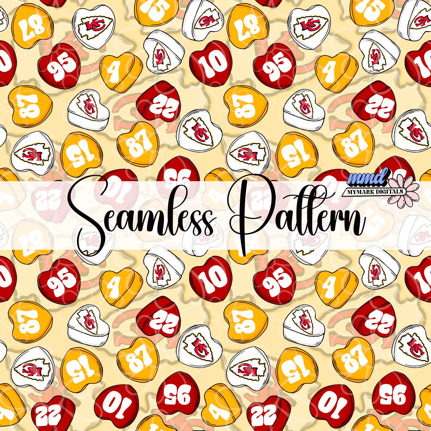 Conversation Heart Seamless | Multiple Options | PNG