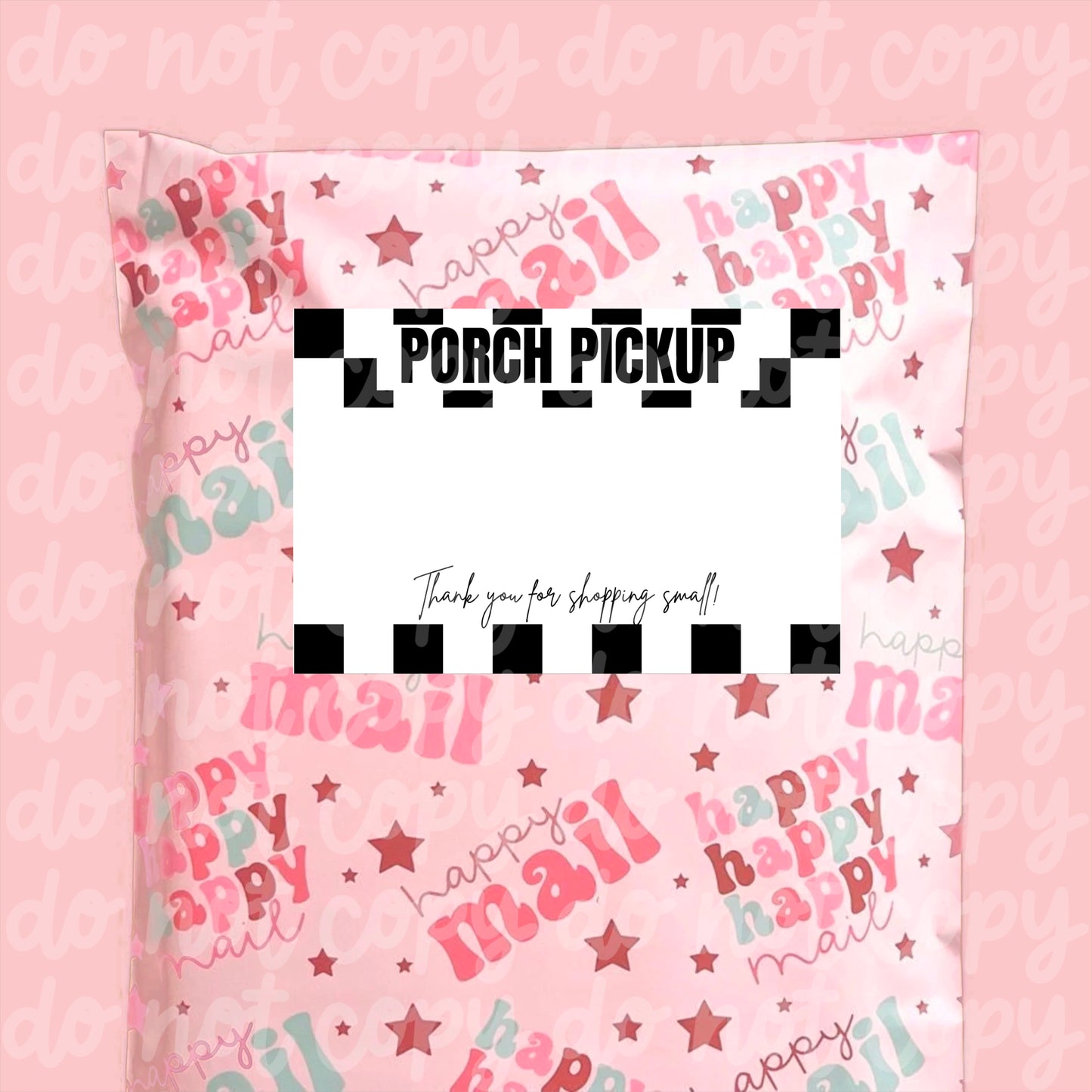 Porch Pickup Checker Print : Thermal Label Design: 4x6 : PNG