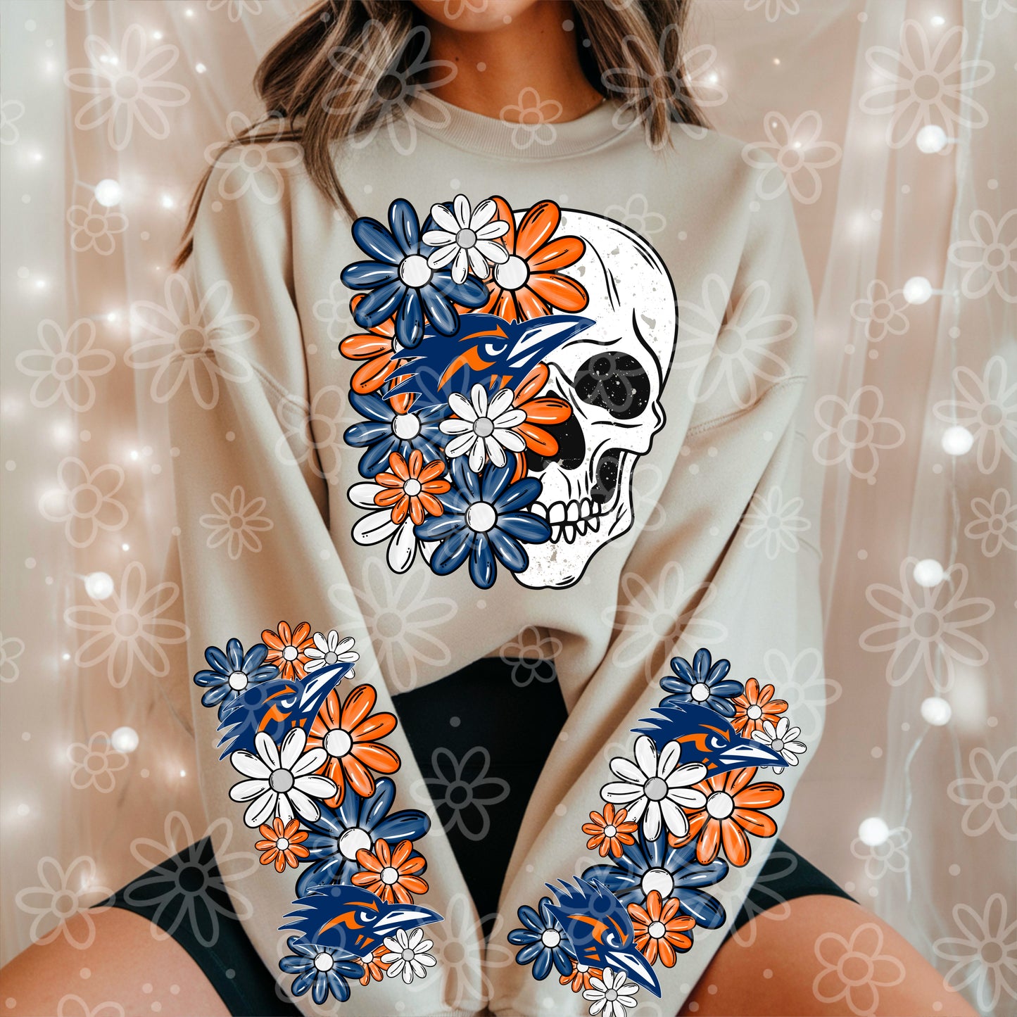 COLLEGE SERIES - Skull Half Floral