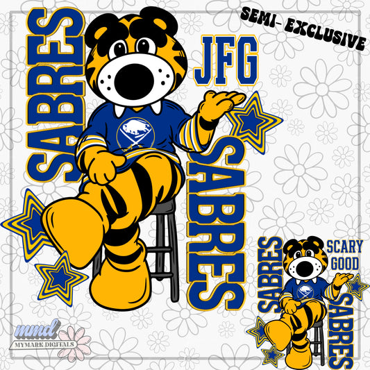 JFG Buffalo Hockey Sabretooth | PNG | SMALL BUSINESS EXCLUSIVE - NO VENDORS - NO DRIVES - Semi Exclusive