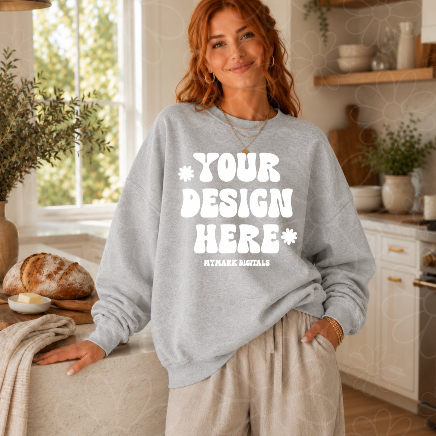 Gildan 18000 Sport Grey Sweatshirt Mockup | Trendy Mockup | Sourdough Mockup