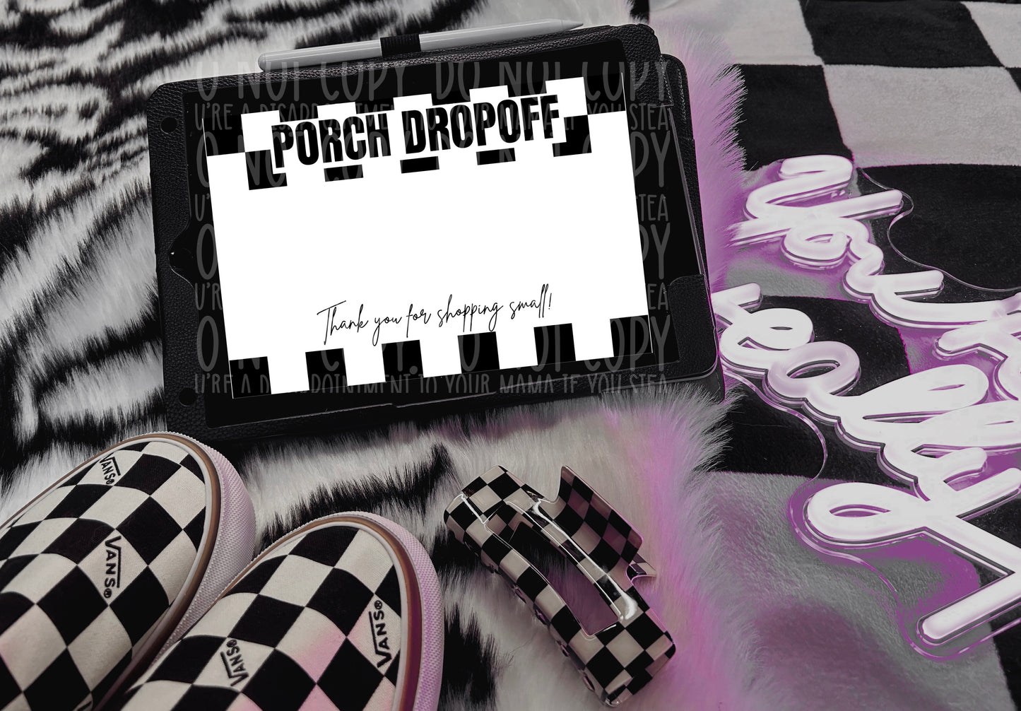 Porch Dropoff Checker Print : Thermal Label Design: 4x6 : PNG