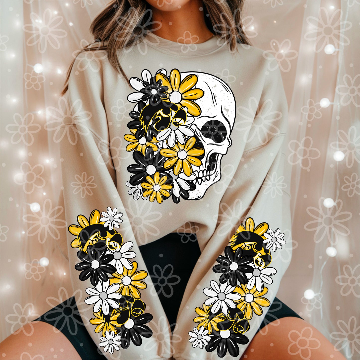 COLLEGE SERIES - Skull Half Floral