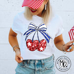 Patriotic Faux Sequin Cherries : PNG