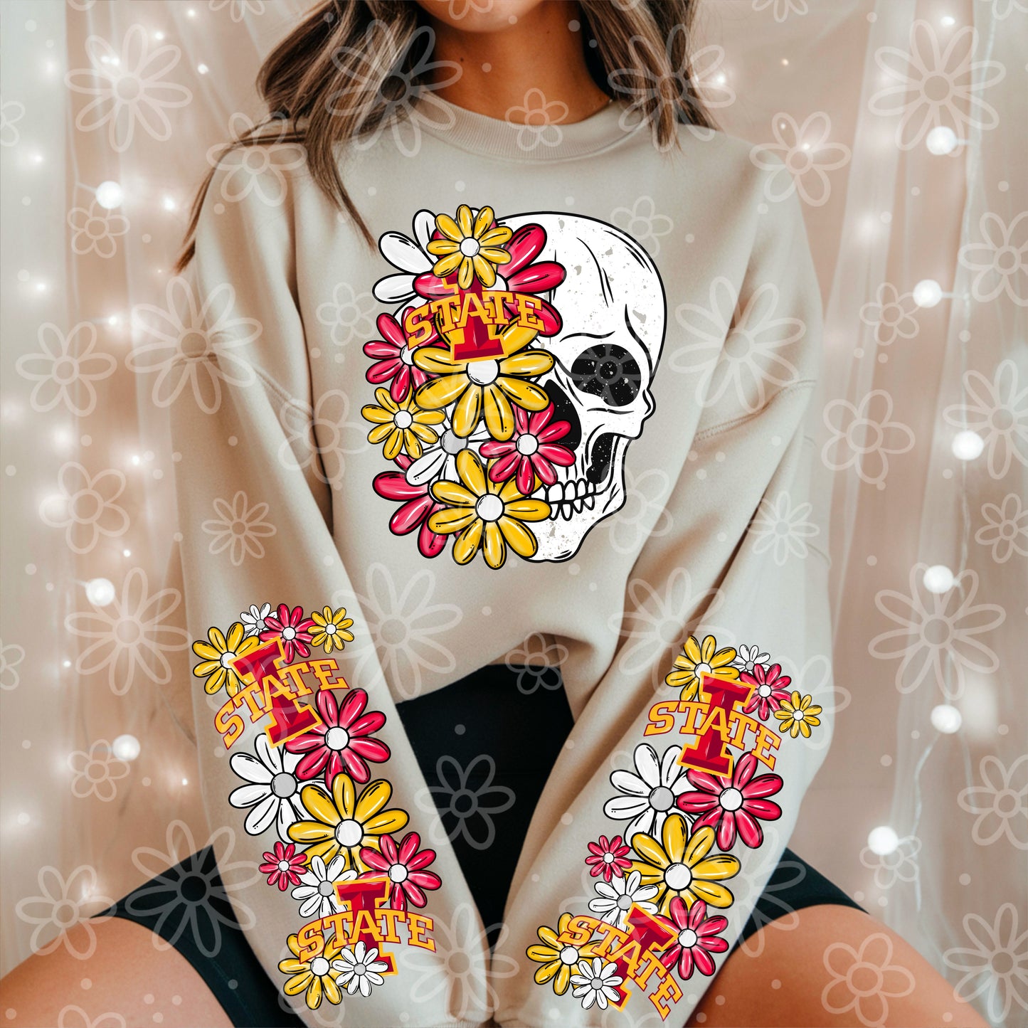 COLLEGE SERIES - Skull Half Floral