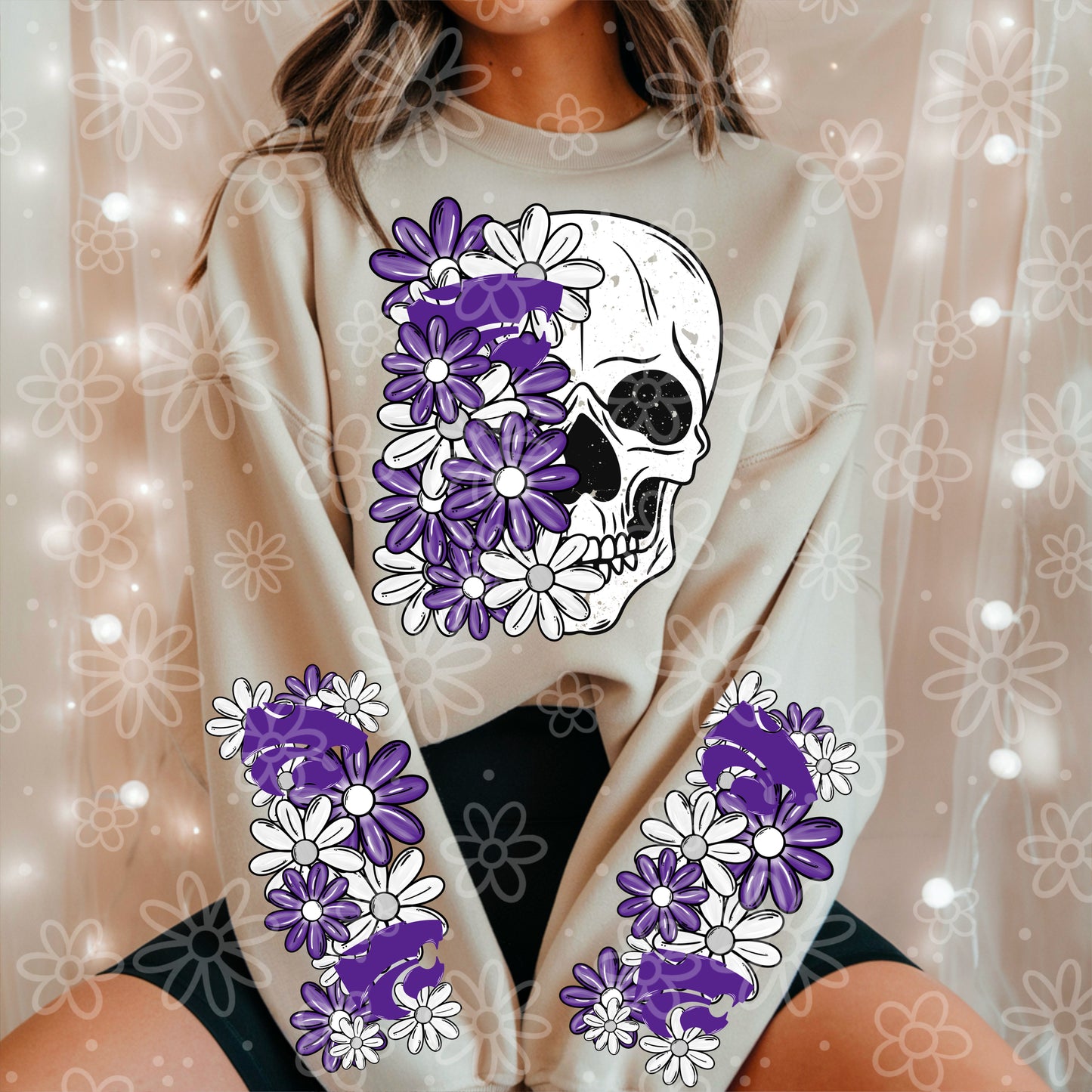 COLLEGE SERIES - Skull Half Floral