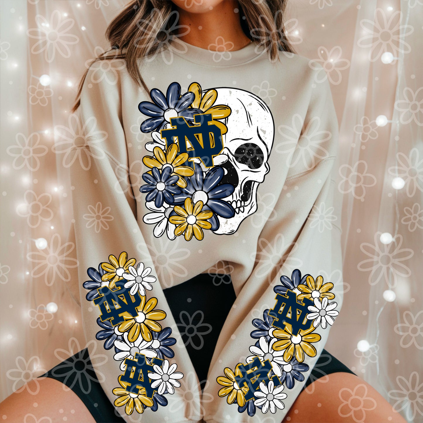 COLLEGE SERIES - Skull Half Floral