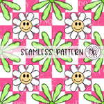 Neon Flower Retro  : Seamless Design