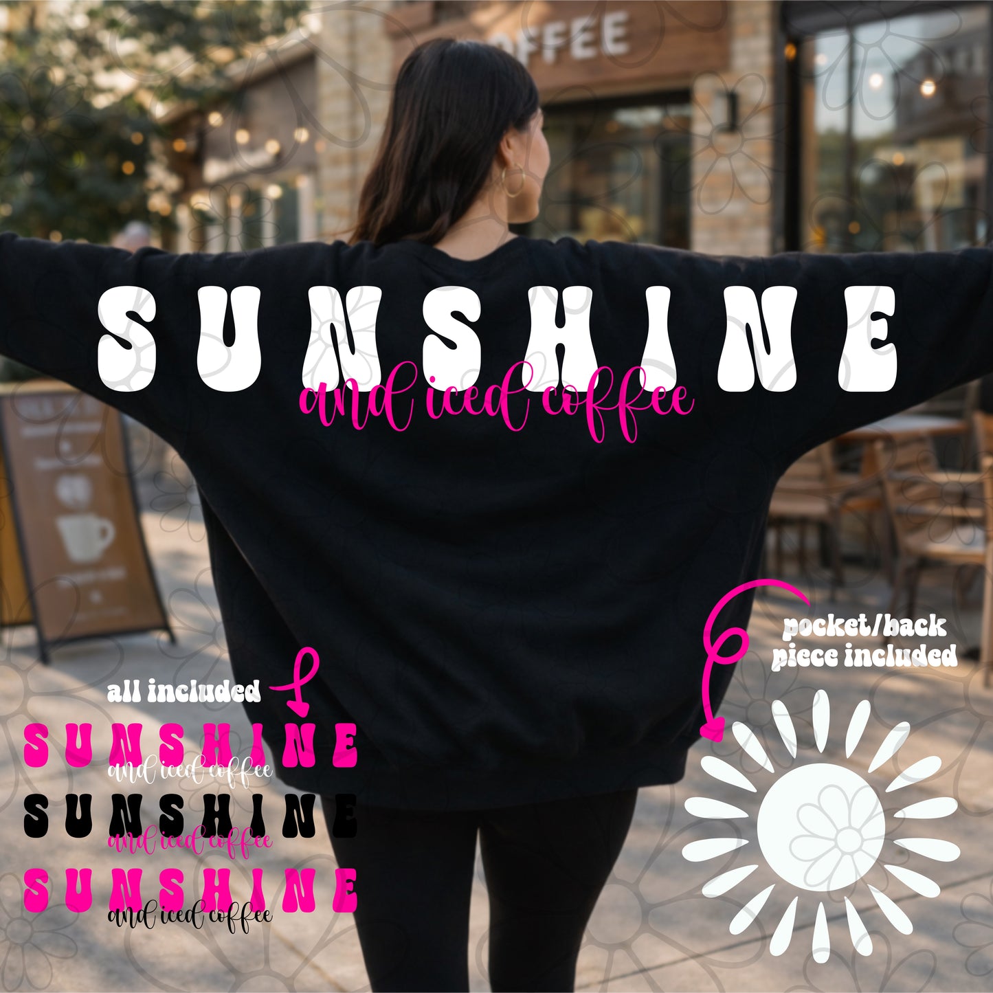Sunshine & Iced Coffee Wingspan Big Back | PNG | FDD