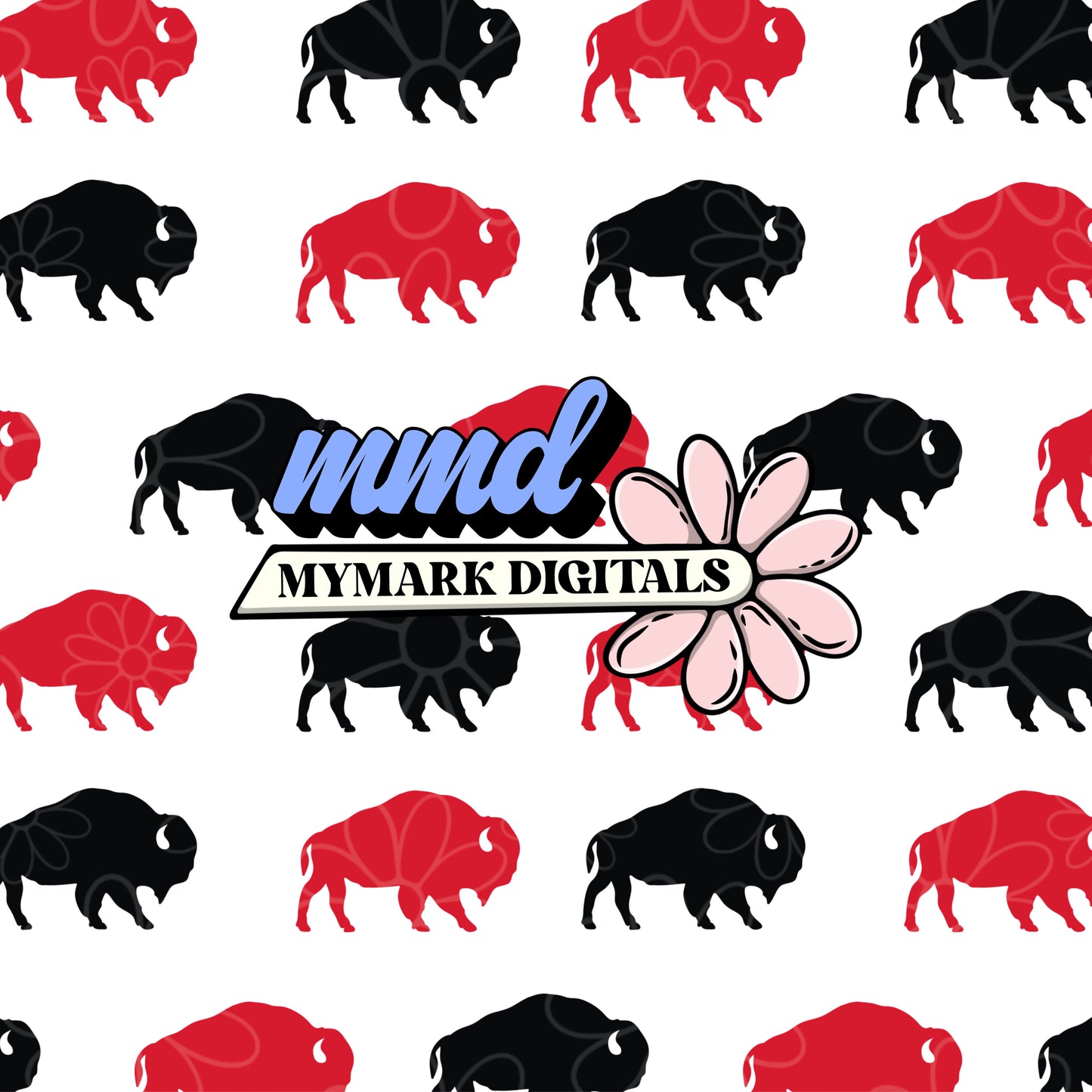 Buffalo Retro Hockey : Seamless Design