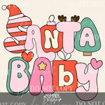 Santa Baby Retro Letters : PNG