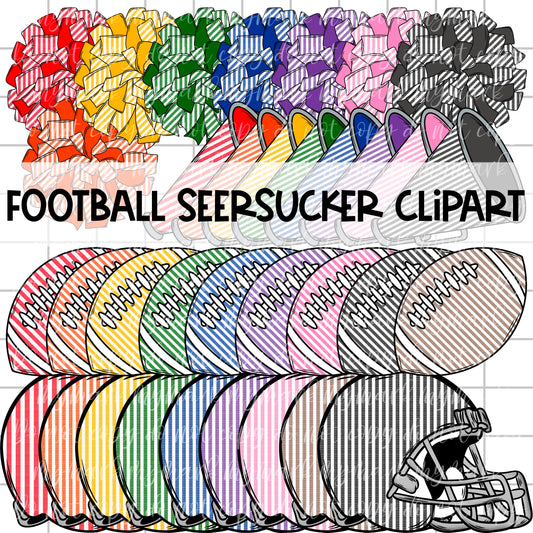 SEERSUCKER FOOTBALL CLIPART | June Clipart 25