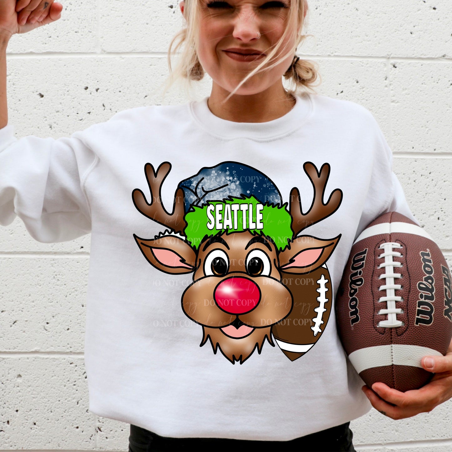 Seattle : Christmas Reindeer : Plain & Faux Sequin Included : PNG