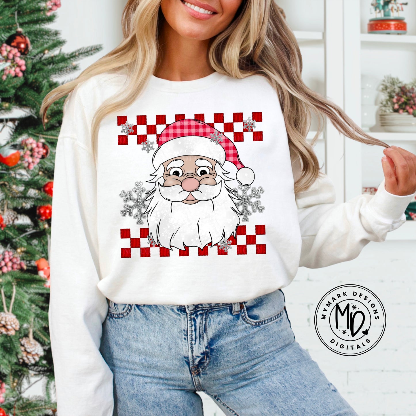 Santa  :  Faux Embroidery : PNG