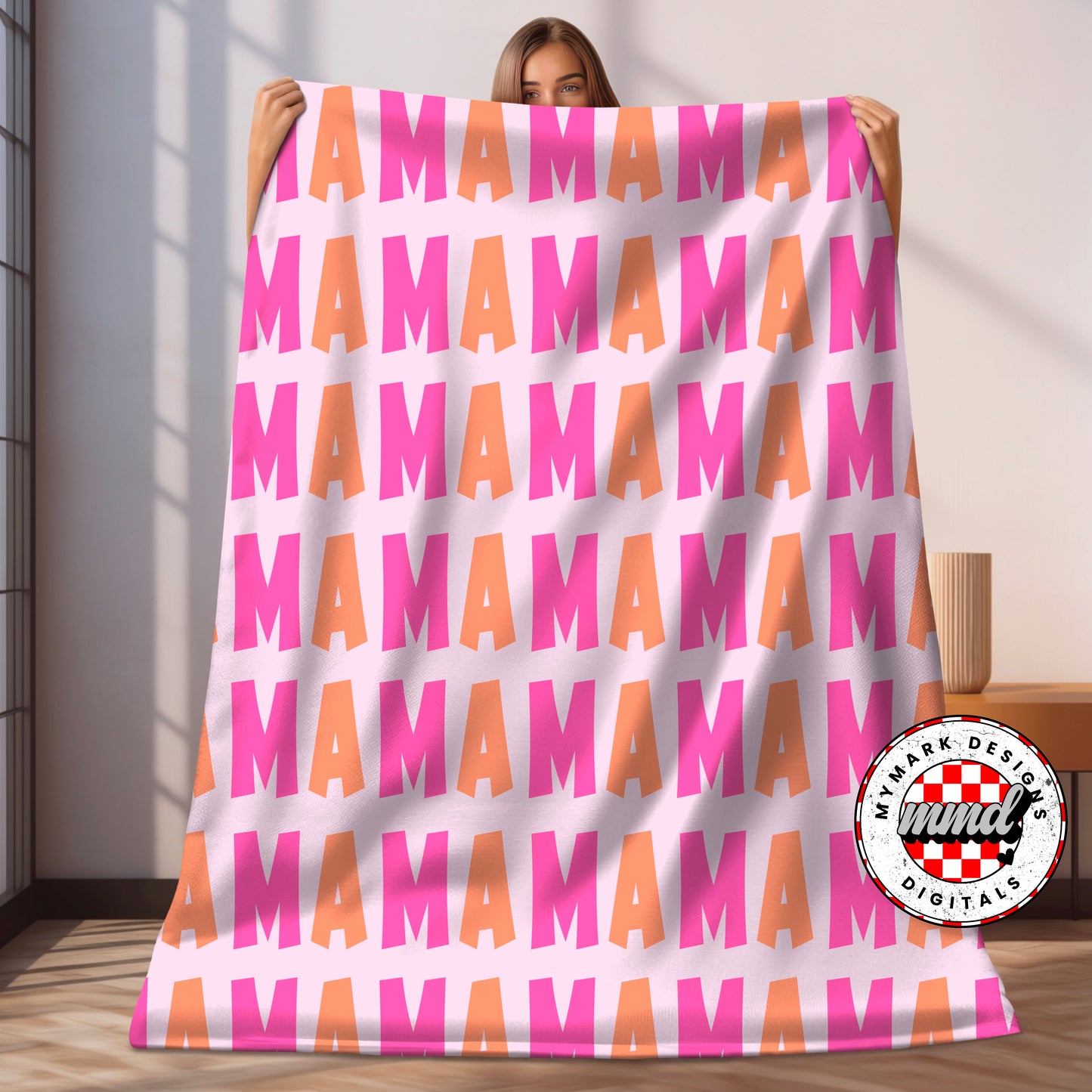 MAMA : Pink : Seamless Pattern  : PNG