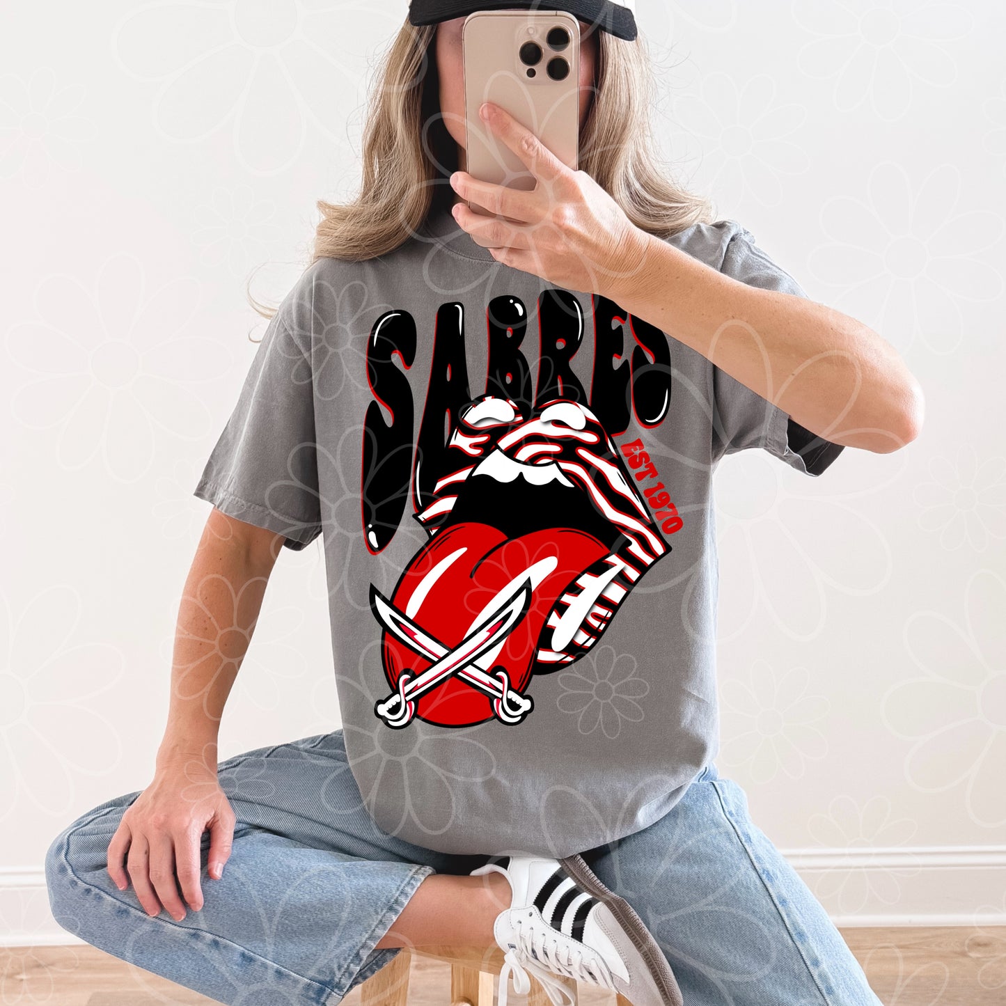 Retro Sword Rock Buffalo Hockey | PNG |