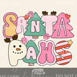 Santa paws Retro Letters : PNG