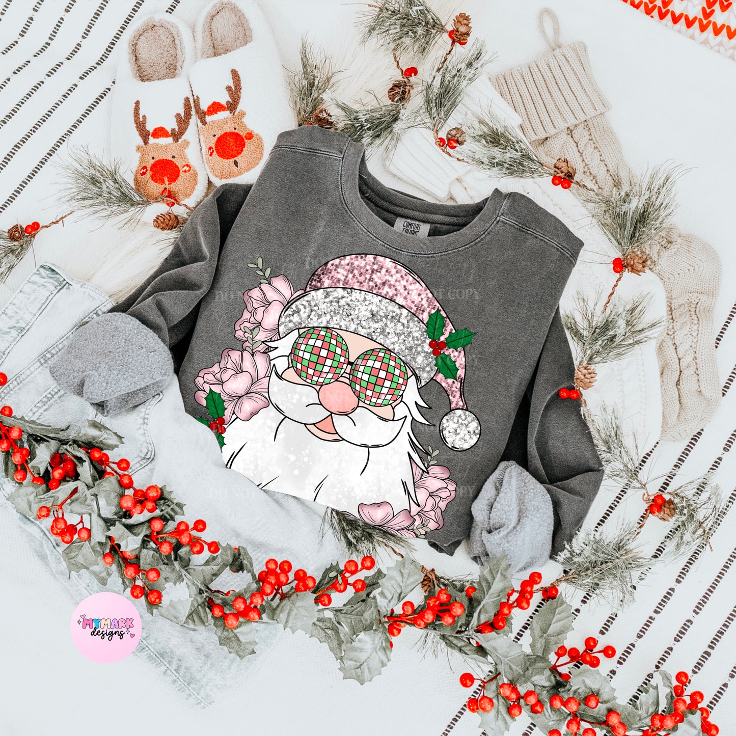 Groovy Santa : Faux Sequin : PNG