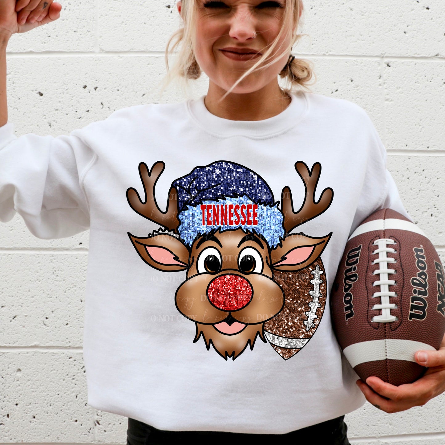 Tennessee : Christmas Reindeer : Plain & Faux Sequin Included : PNG