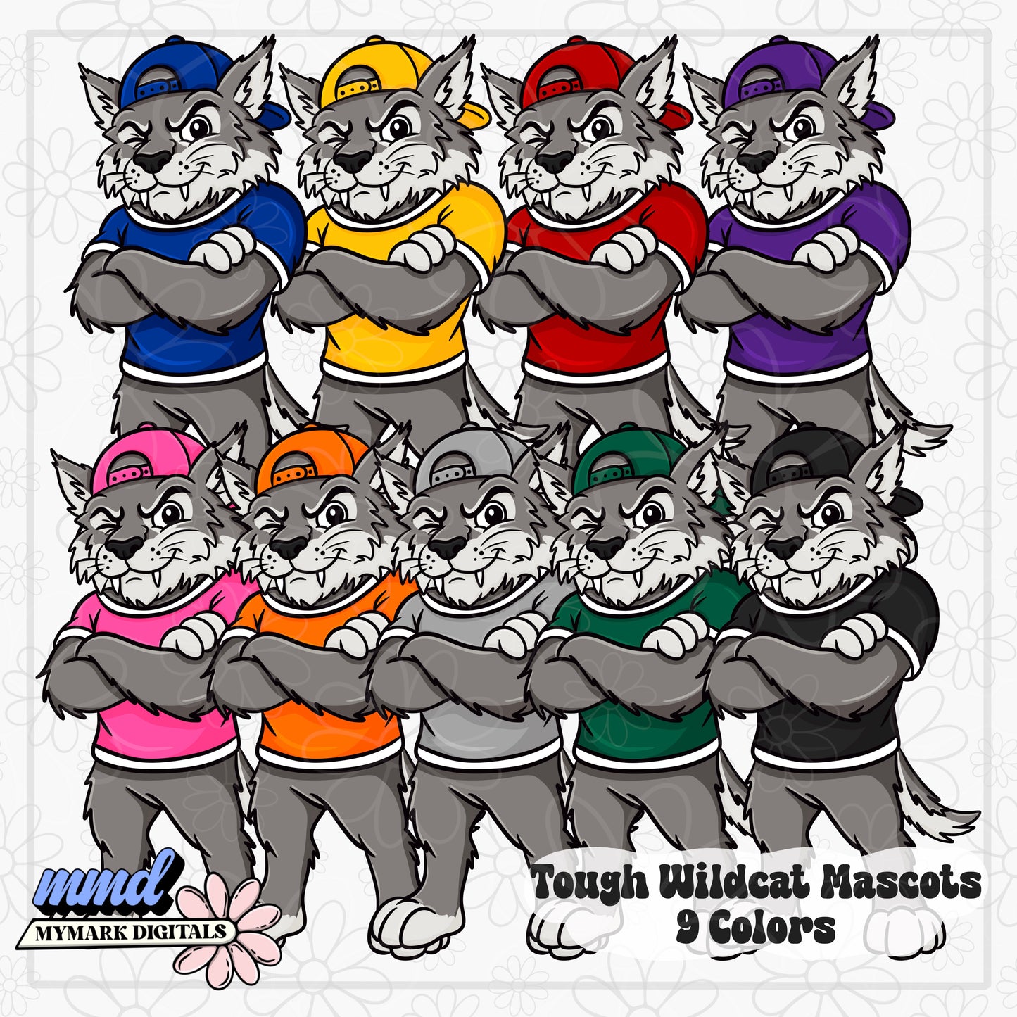 Tough Mascots | 22 Mascots Sets - 9 Colors PLUS BONUS Mascot | Google Drive Access |  Clipart | Aug26
